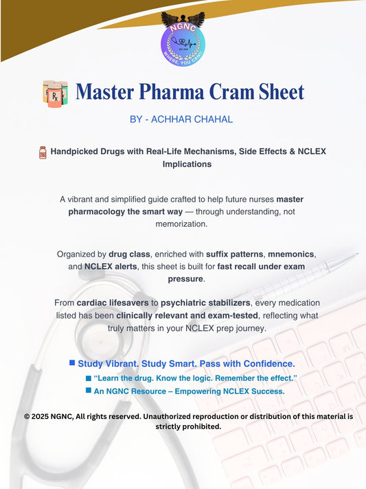 Master Pharma Cramp Sheet - by Achhar Chahal - NGNC Classes